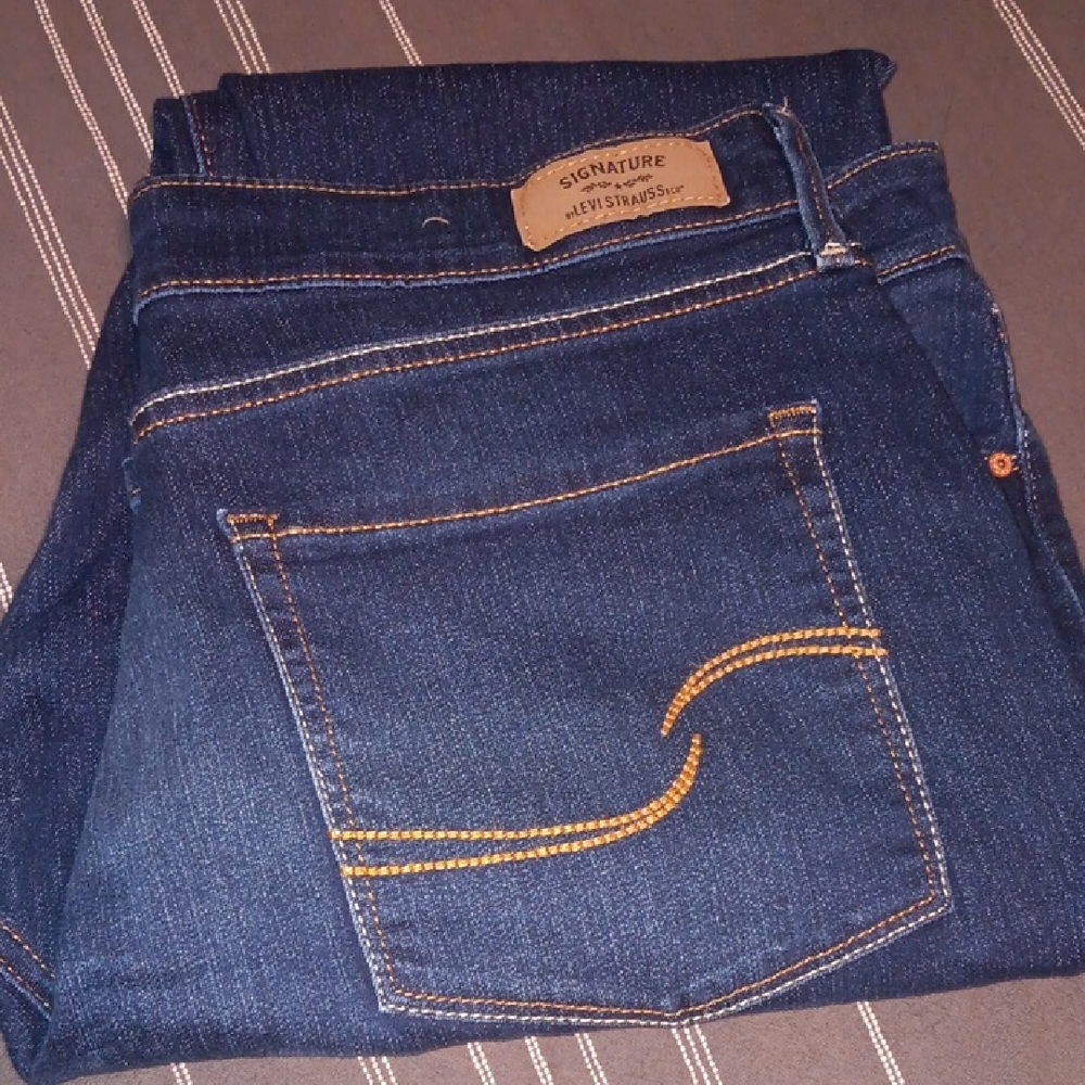 Signature by Levi Strauss Womens Skinny Dark Blue Jeans